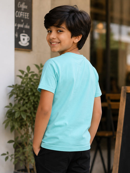 Kiddopanti Boys Coton Knit Half Sleeves Solid T-Shirt