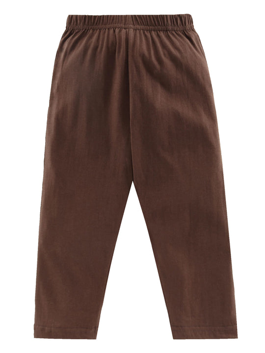Kiddopanti Boys & Girls Cotton Knit Solid Pyjama with single Pocket