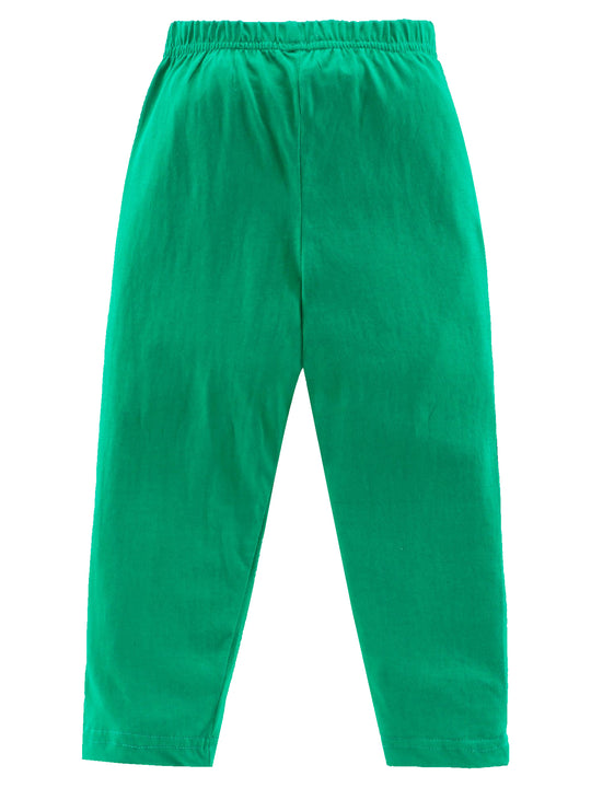 Kiddopanti Boys & Girls Cotton Knit Solid Pyjama with single Pocket
