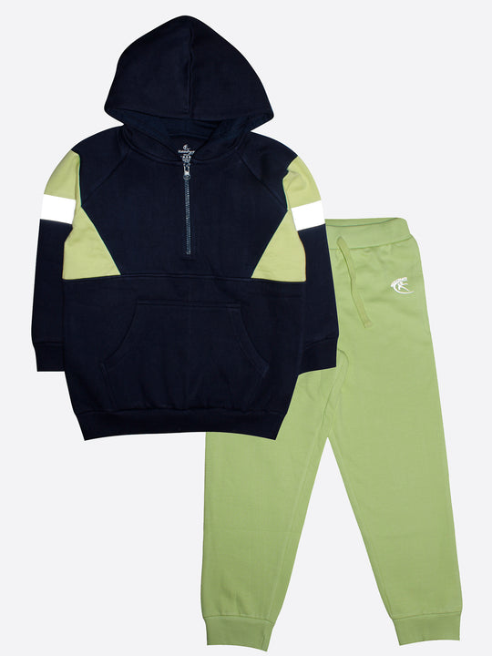 Fashion Fleece Cut & Sew Hooded Sweatshirt & Track pant Set