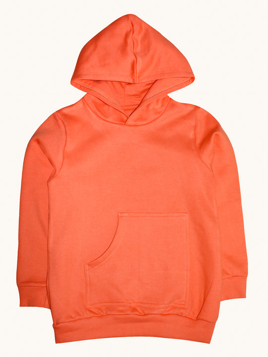 Solid Hooded Pull Over Sweatshirt