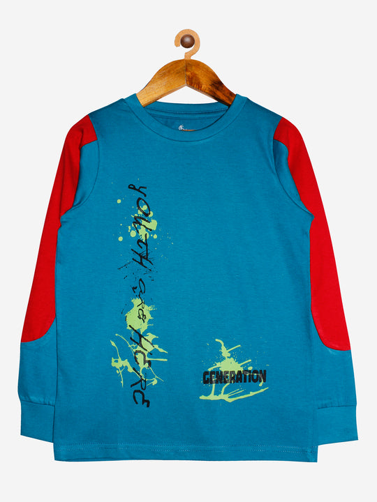 Boys Cotton T-shirt with chest print