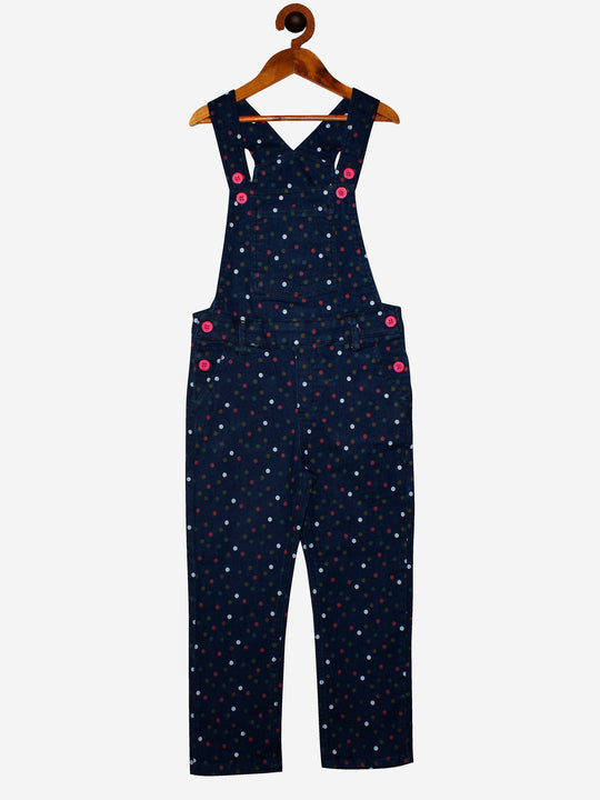 Girls Stretch Denim Dungaree Pants