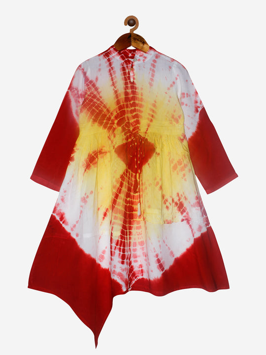 Girls Tie And Dye Dress With Frills