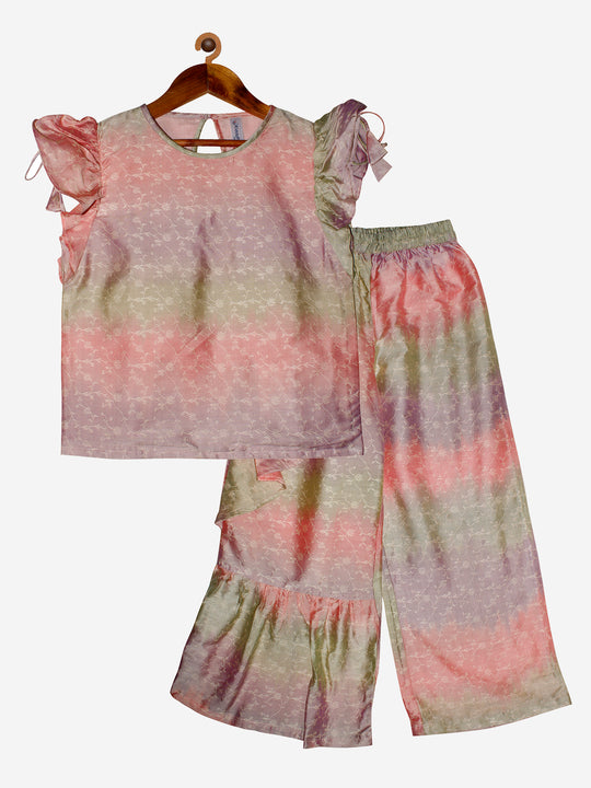 Girls Top with frill sleeves & Palazzo -Set