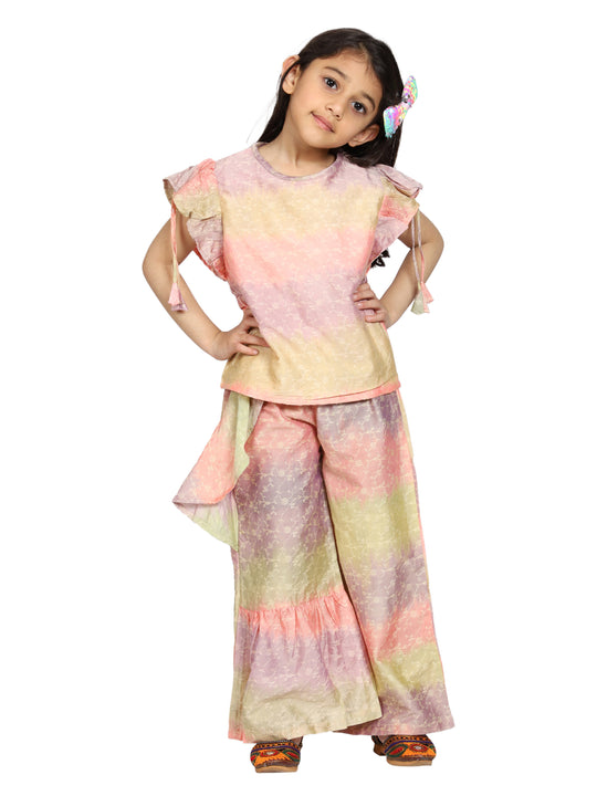 Girls Top with frill sleeves & Palazzo -Set