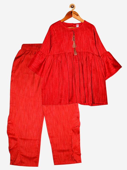 Girls Rayon Top with Pant Set