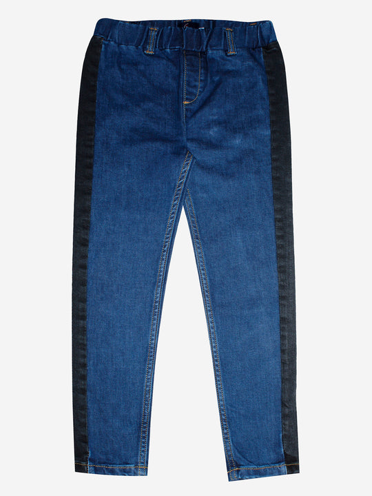 Girls Denim Jeggings with Side Panel