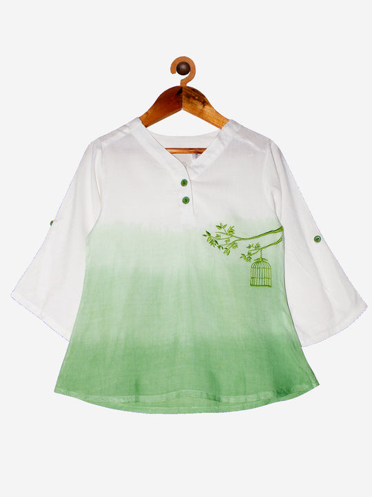 Girls 3/4th Rollup Sleeves Tie & Dye Kurti