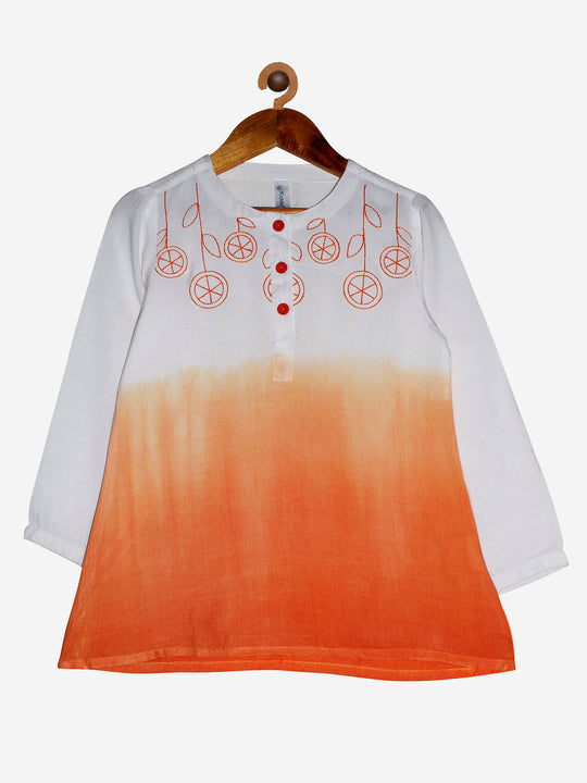 Girls 3/4th Rollup Sleeves Tie & Dye Kurti