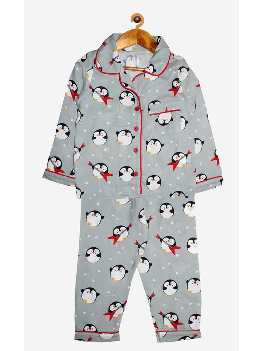 Girls Rayon Shirt & Pyjama Night Set