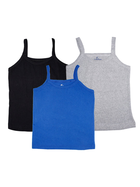 Girls Cotton Rib Tank Top- Multicolor Pack of 3