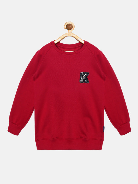 Boys Round Neck Sweatshirt With Applique