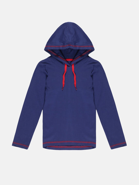 Boy's Solid Full Sleeve Hood Tee