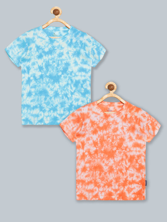 Boys Half Sleeve Tie & Dye T Shirt Pack of 2