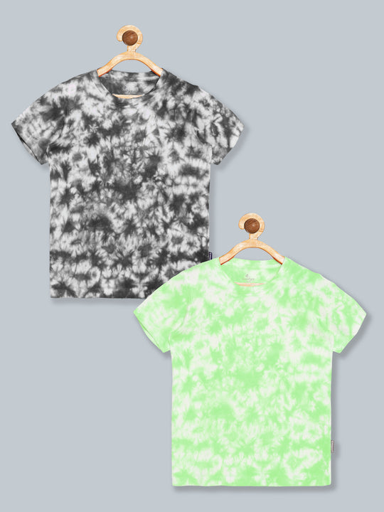 Boys Half Sleeve Tie & Dye T Shirt Pack of 2