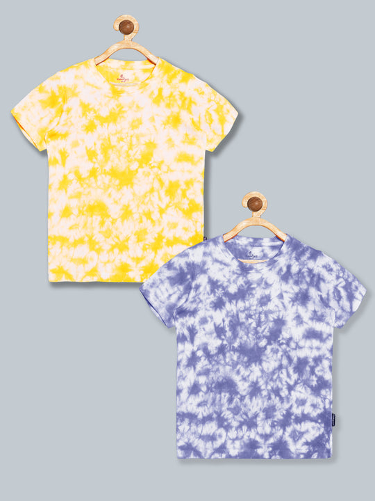 Boys Half Sleeve Tie & Dye T Shirt Pack of 2