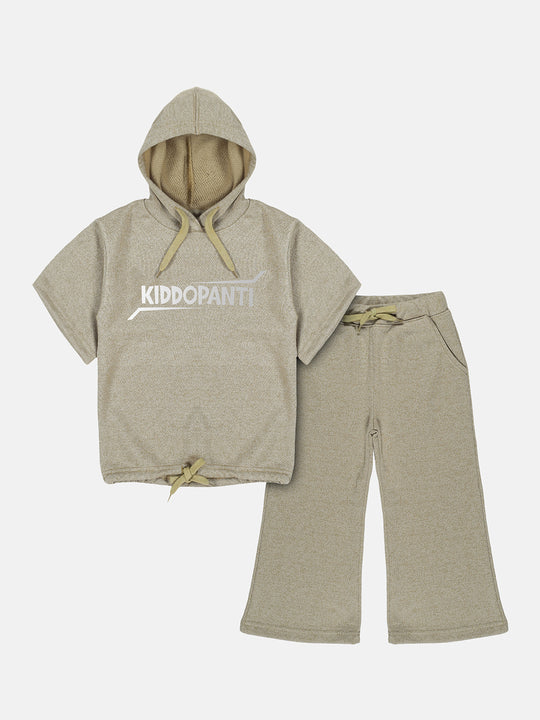 Girls Hooded Sweatshirt & Flared Pant Coordinate Set