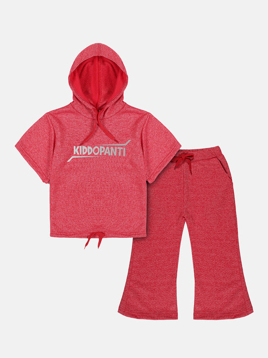 Girls Hooded Sweatshirt & Flared Pant Coordinate Set