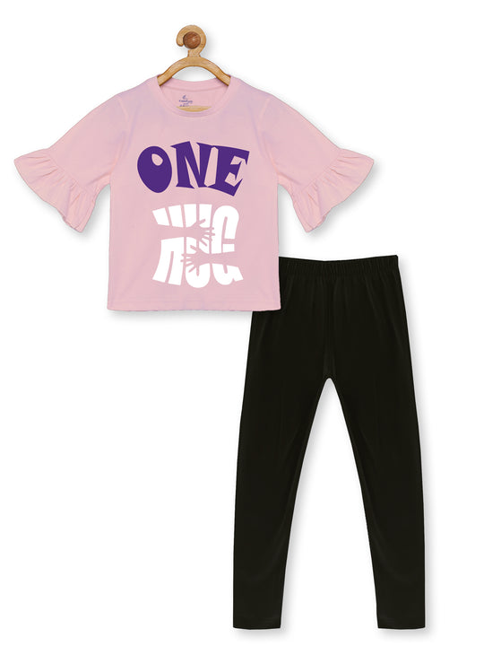 Girl's Printed Tee & Solid Legging Set