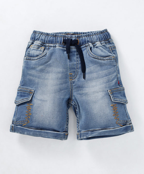 Boys Denim Cargo Shorts with roll up hem