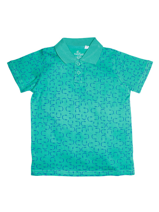 Boys Printed Jersey Polo Tee