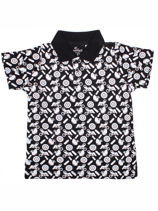 Boys Printed Jersey Polo Tee