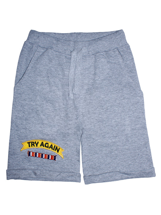 Boys Pull on Shorts with roll up hem & applique