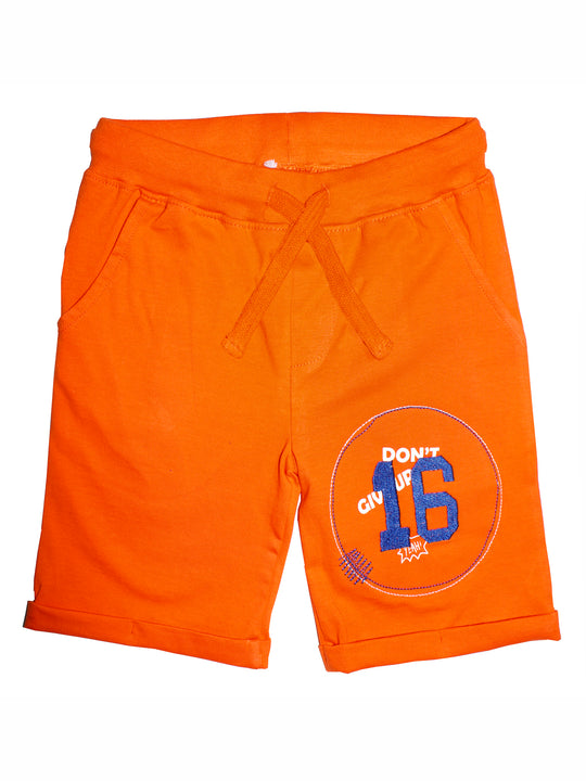 Boys Pull on Shorts with roll up hem & applique