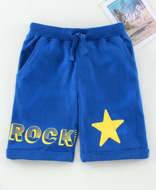 Boys Pull on Shorts with roll up hem & applique