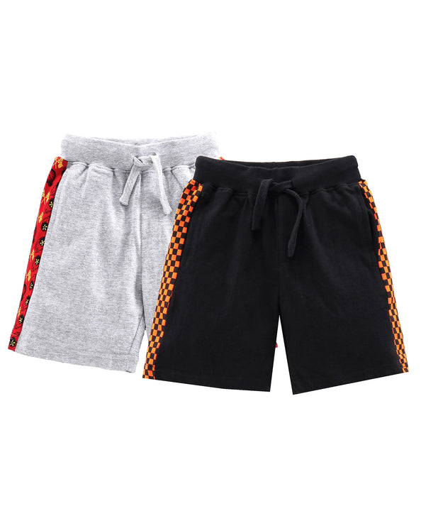 Boys Cotton Shorts with Side Panel- Pack of 2