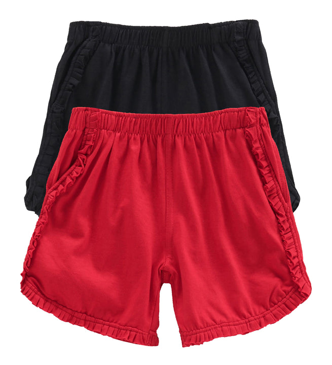 Girls Cotton Hot Shorts-Pack of 2