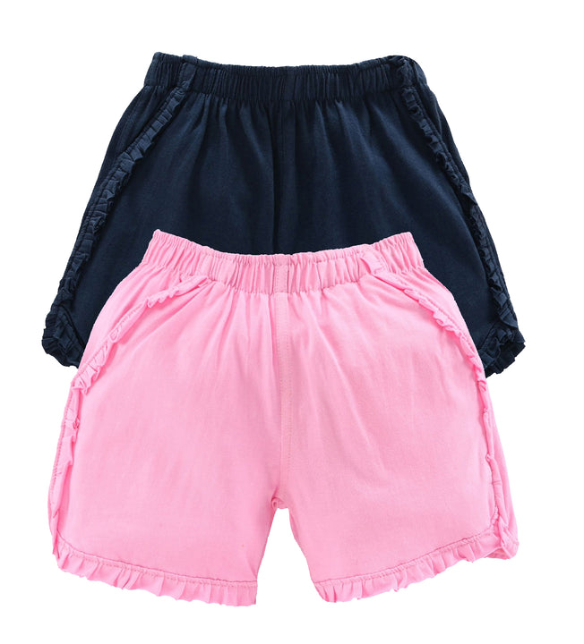 Girls Cotton Hot Shorts-Pack of 2