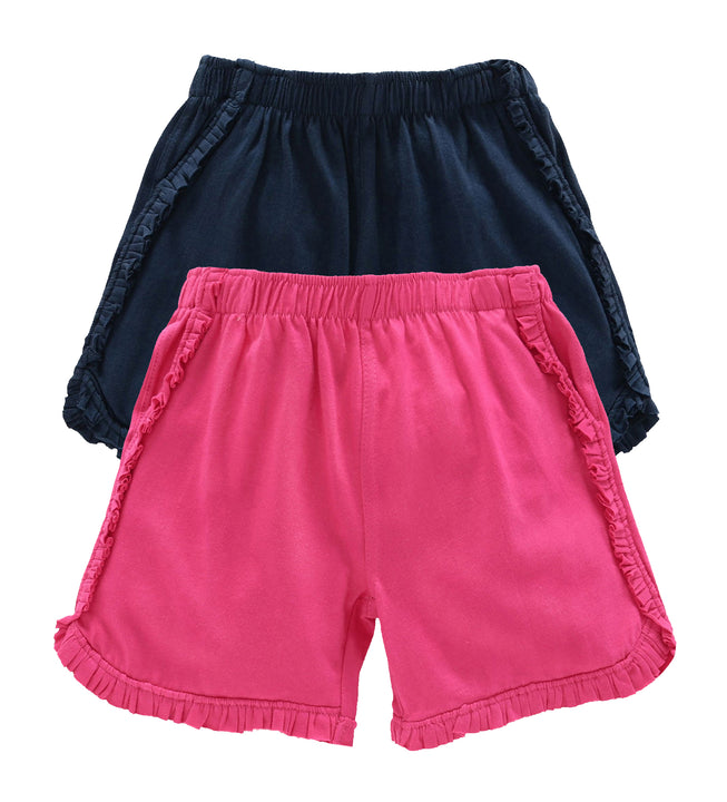 Girls Cotton Hot Shorts-Pack of 2