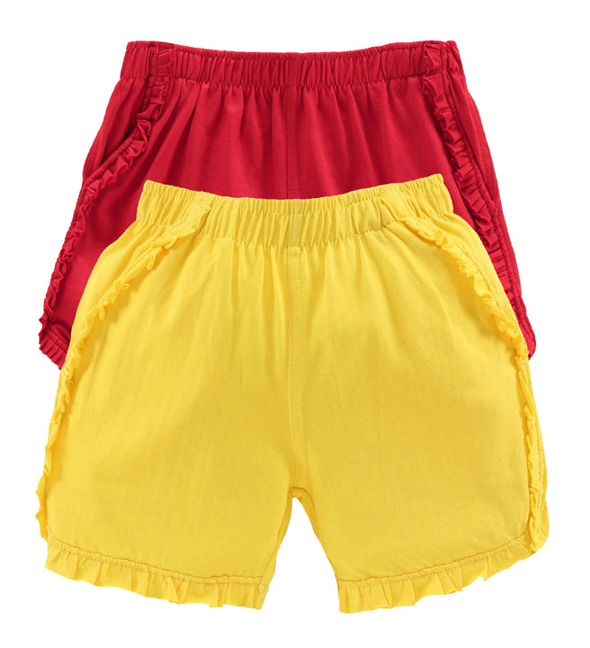 Girls Cotton Hot Shorts-Pack of 2