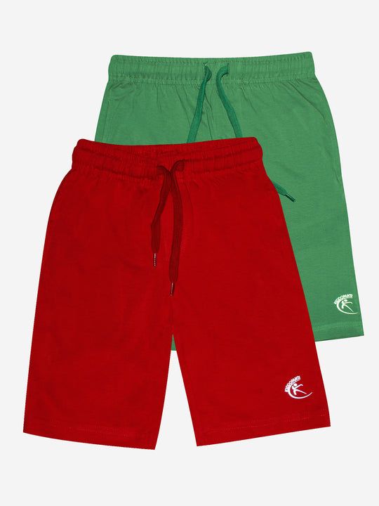 Boys Knee length Cotton Jersey Shorts- pack of 2