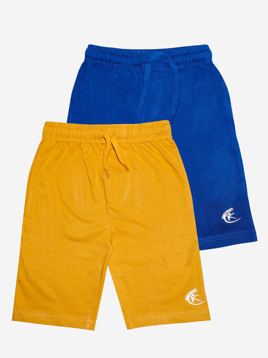 Boys Knee length Cotton Jersey Shorts- pack of 2