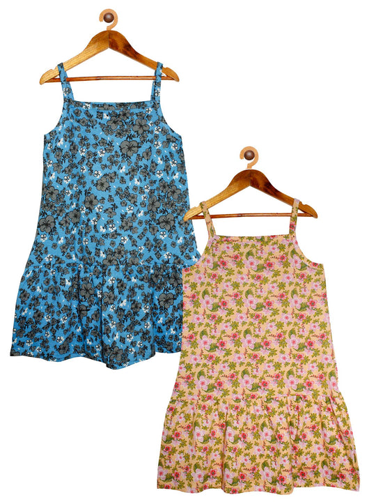 Girls Strap Dress with frill - Pack of 2