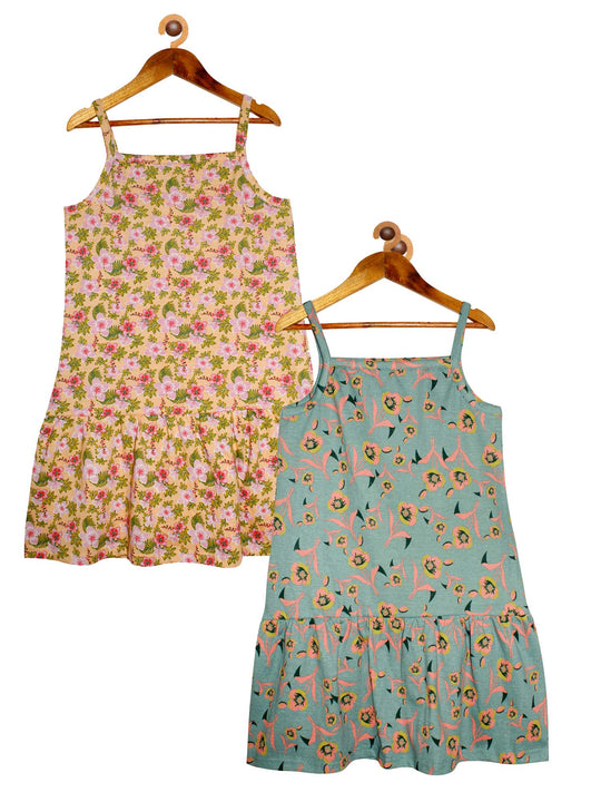 Girls Strap Dress with frill - Pack of 2