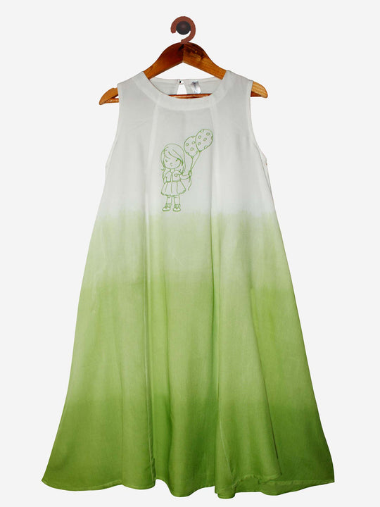 Girls Sleeveless Tie & Dye Long Kurta