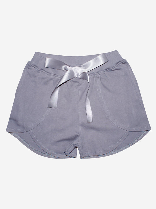 Girls Over Lap Shorts With Bow