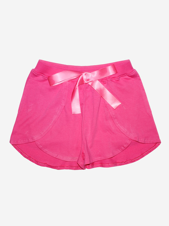 Girls Over Lap Shorts With Bow