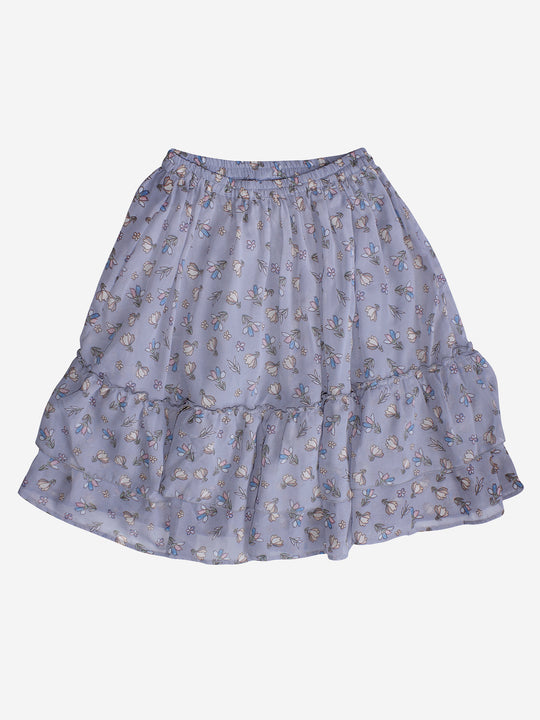 Girls Frill Layered Flared Skirt