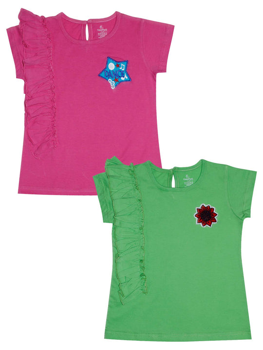 Girls Round Neck Tee Set