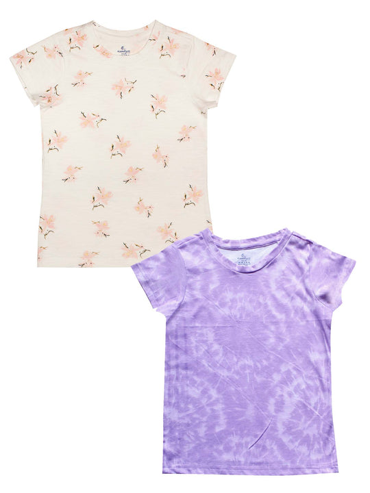 Girls Round Neck Tee Set