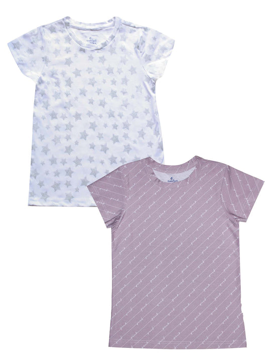 Girls Round Neck Tee Set