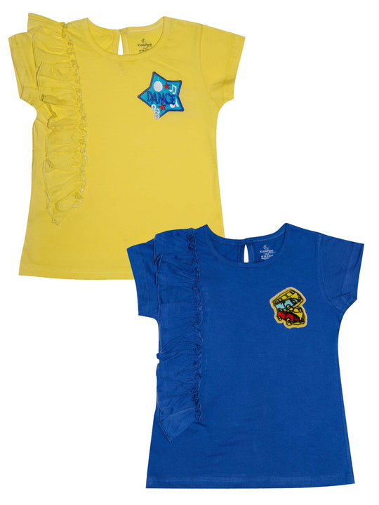 Girls Round Neck Tee Set