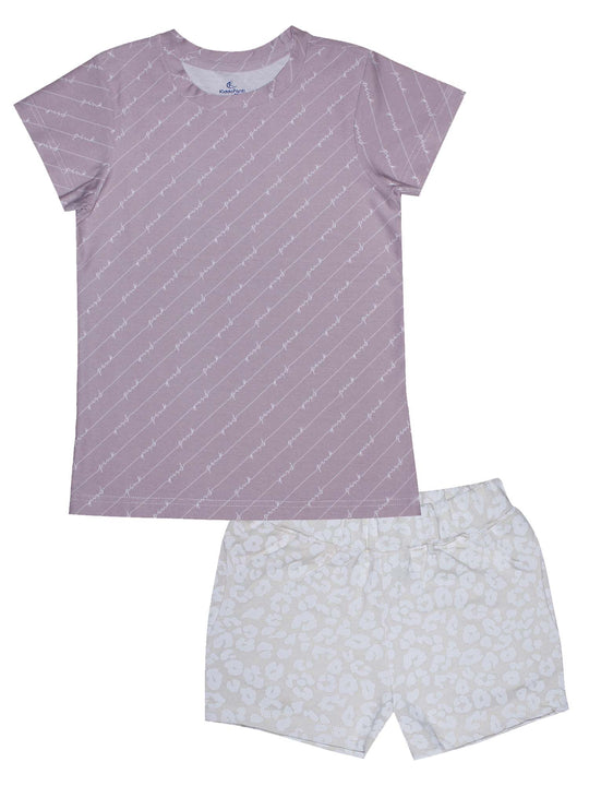 Girls Half Sleeve Tee & Hot Shorts with Back pocket Set