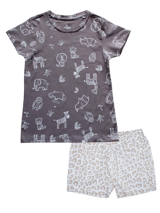 Girls Half Sleeve Tee & Hot Shorts with Back pocket Set