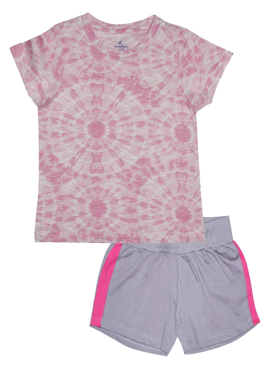 Girls Half Sleeve Tee & Hot Shorts with Back pocket Set